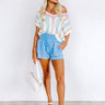 The Gabby High Waist Mineral Wash Shorts In Light Wash Image - 1