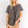 Along The Path Mineral Wash Knit Top In Vintage Black Image - 1