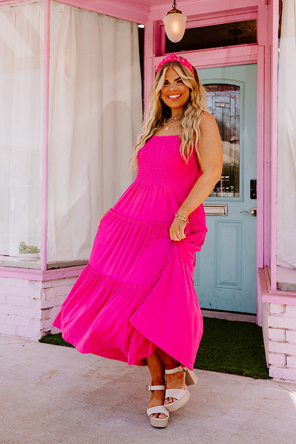 Greatest Opportunity Midi In Hot Pink Curves Image - 4