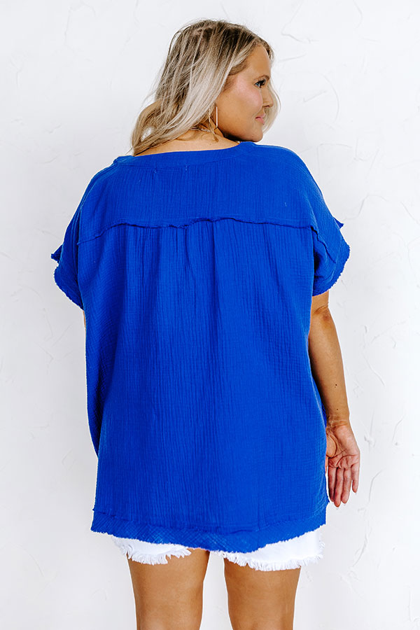Beyond Lovely Shift Top In Royal Blue Curves Image - 3