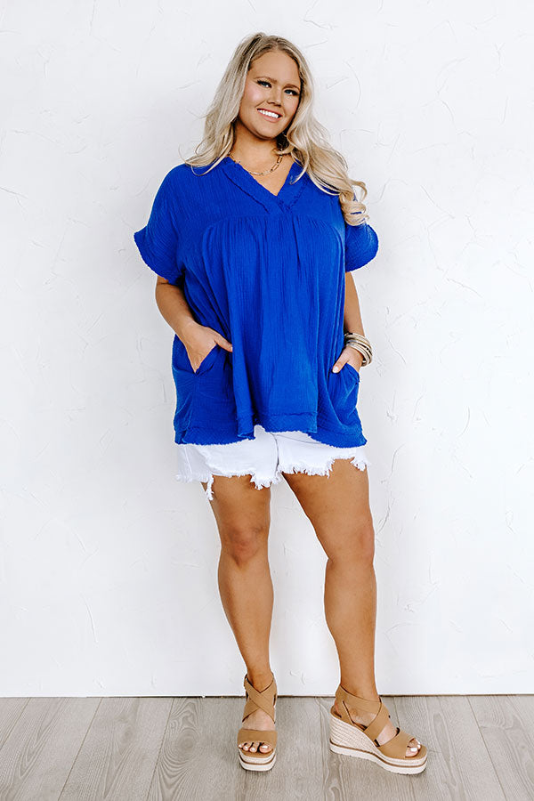 Beyond Lovely Shift Top In Royal Blue Curves Image - 4