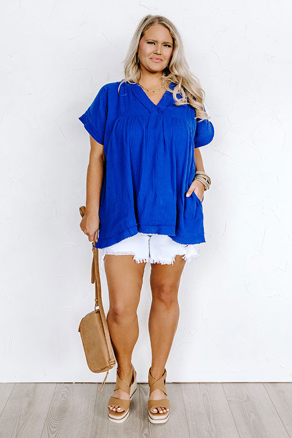 Beyond Lovely Shift Top In Royal Blue Curves Image - 1