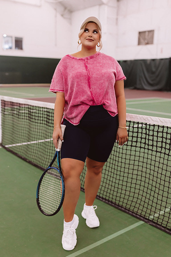 Along The Path Mineral Wash Knit Top In Pink Curves Image - 4