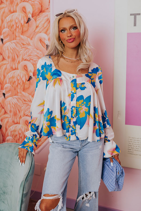 Garden Blooms Top in Ivory Image - 1