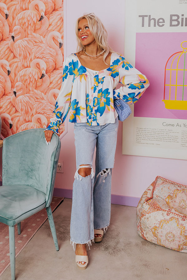 Garden Blooms Top in Ivory Image - 2