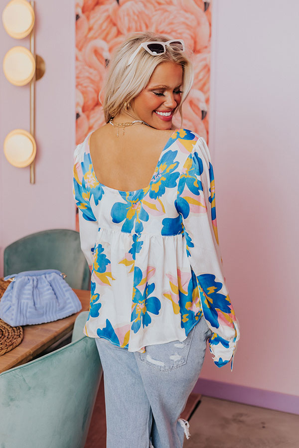 Garden Blooms Top in Ivory Image - 4