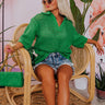 Beachside Bliss Knit Top In Green Image - 1