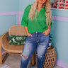 Beachside Bliss Knit Top In Green Curves Image - 1