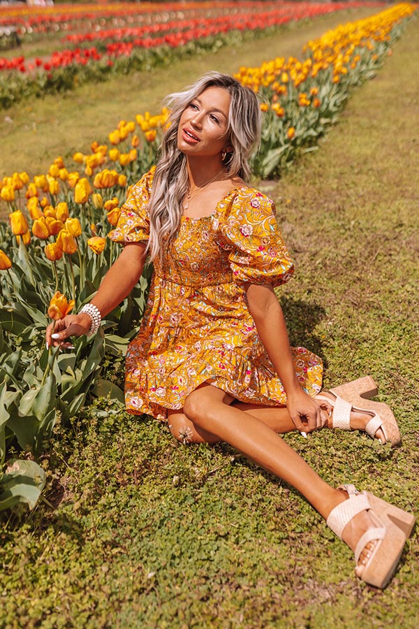 Vibrant Smiles Smocked Mini Dress Image - 1