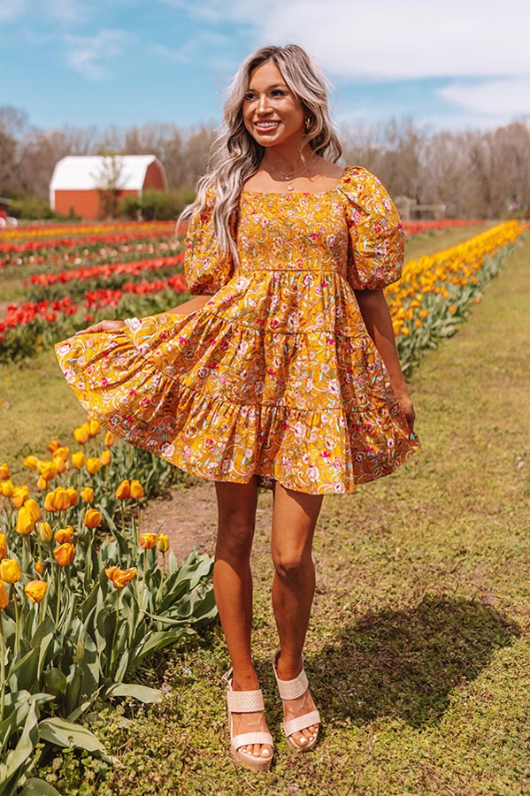 Vibrant Smiles Smocked Mini Dress Image - 2