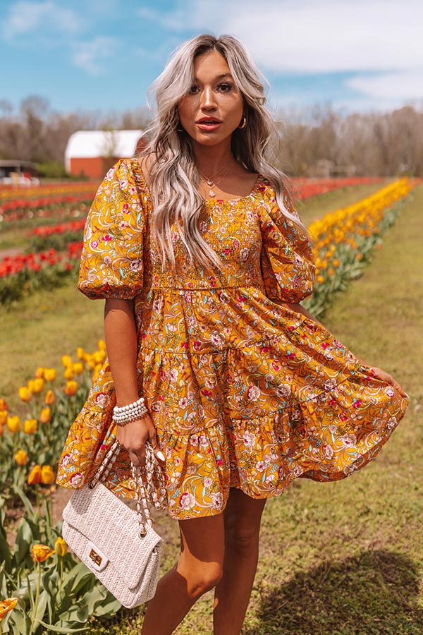 Vibrant Smiles Smocked Mini Dress Image - 3