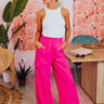 The Nikki High Waist Trousers In Hot Pink Image - 1