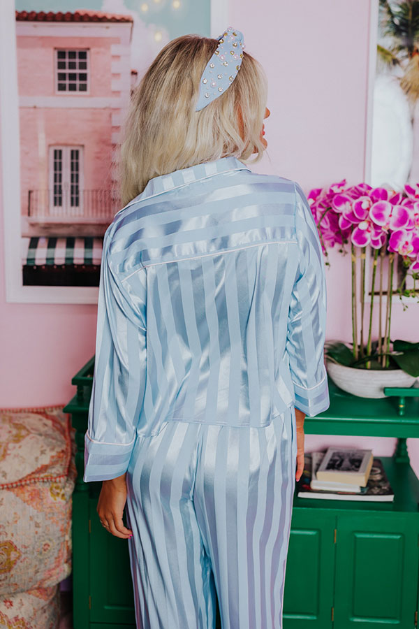 Unwind And Relax Pajama Top In Sky Blue Image - 4