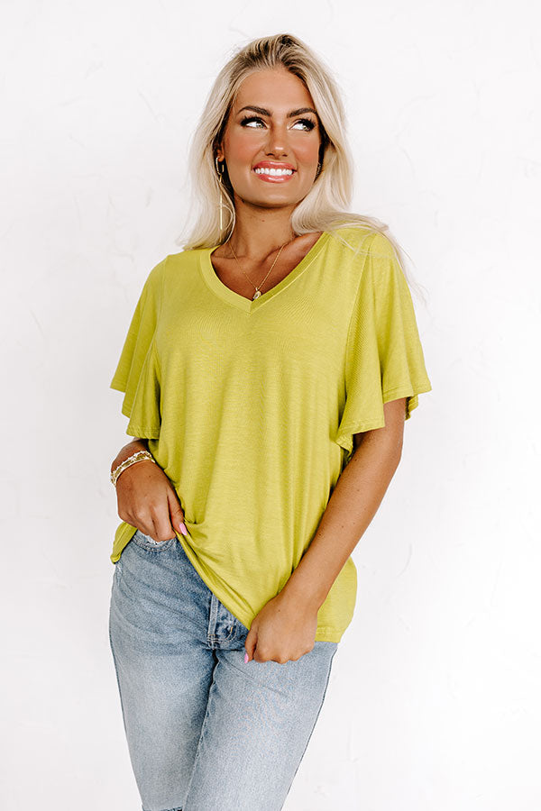Full Ride Shift Tee In Lime