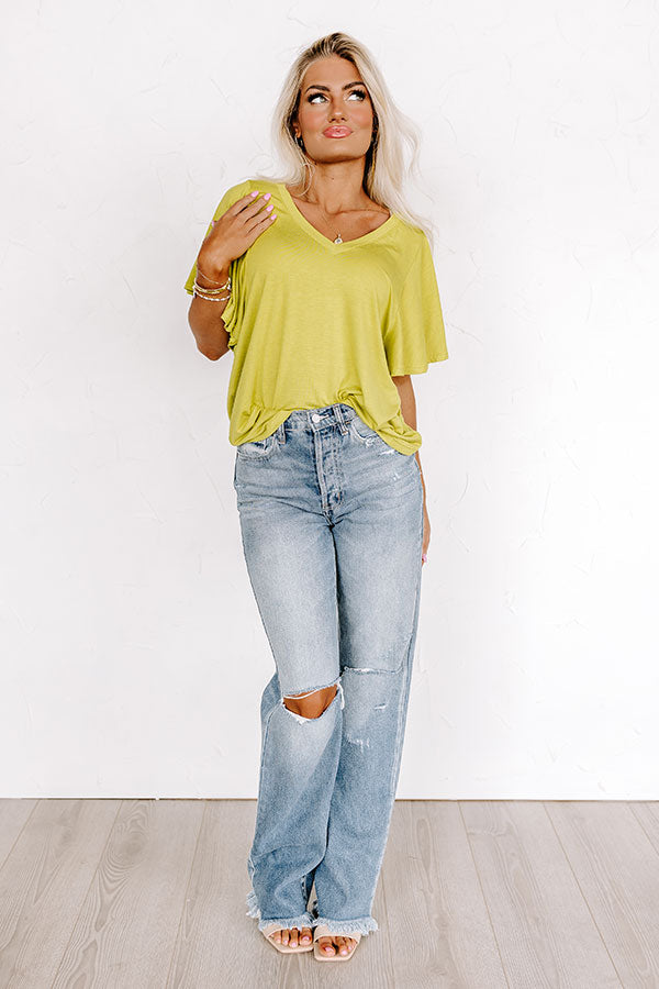 Full Ride Shift Tee In Lime Image - 2