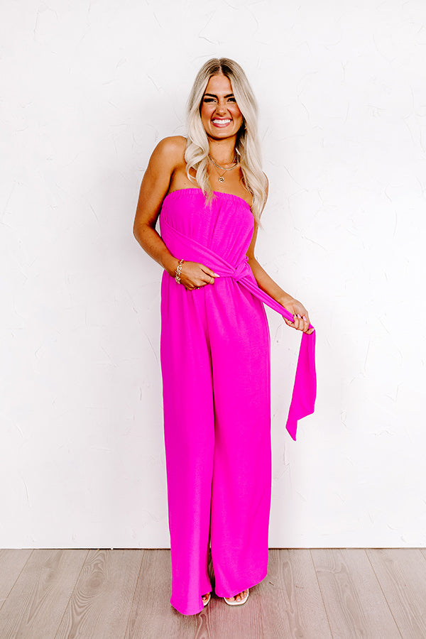 Forever Chic Jumpsuit In Hot Pink Image - 2