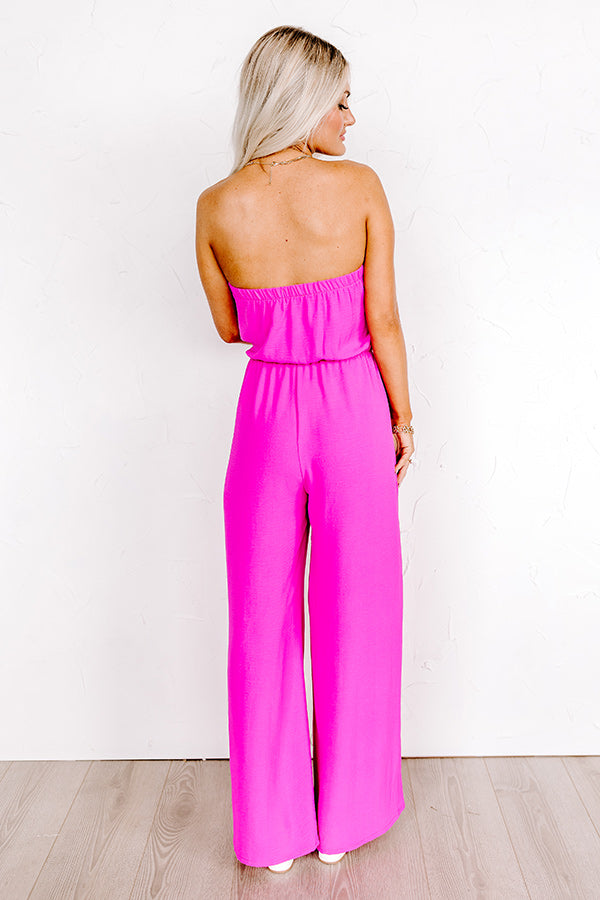 Forever Chic Jumpsuit In Hot Pink Image - 5