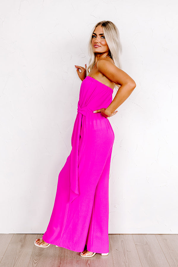 Forever Chic Jumpsuit In Hot Pink Image - 4