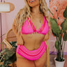 Cozumel Adventure Pom Bikini Top in Hot Pink Curves Image - 1