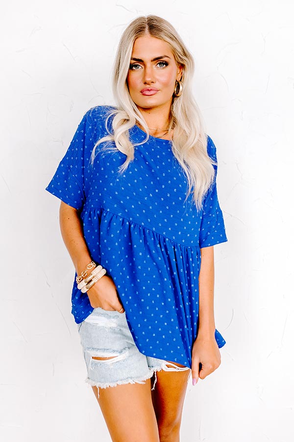 Simply Heartwarming Shift Top In Royal Blue Image - 2