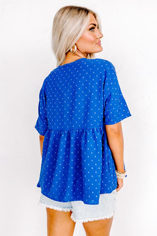 Simply Heartwarming Shift Top In Royal Blue Image - 3