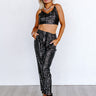 Alluring Avenue Sequin Crop Top in Black Image - 1