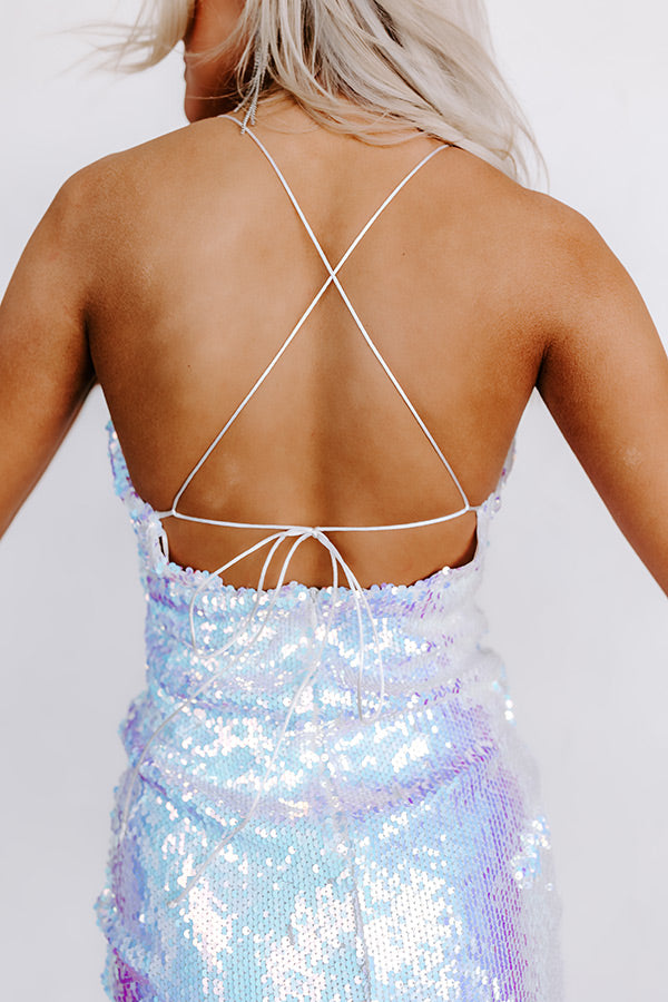 Impressions Fairy Lights Sequin Mini Dress S / Blush