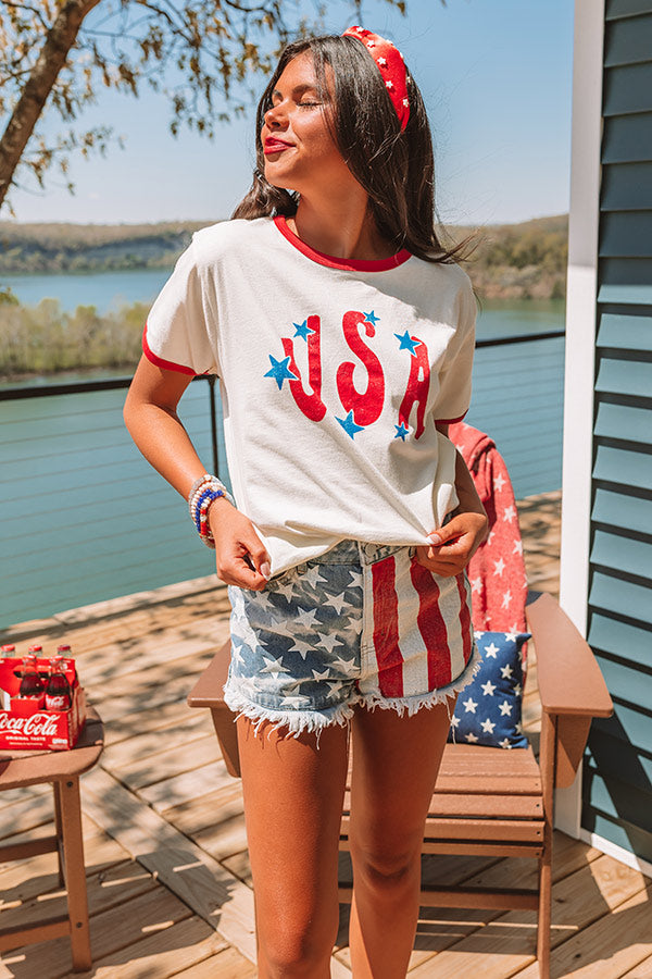 USA Ringer Graphic Tee Image - 1
