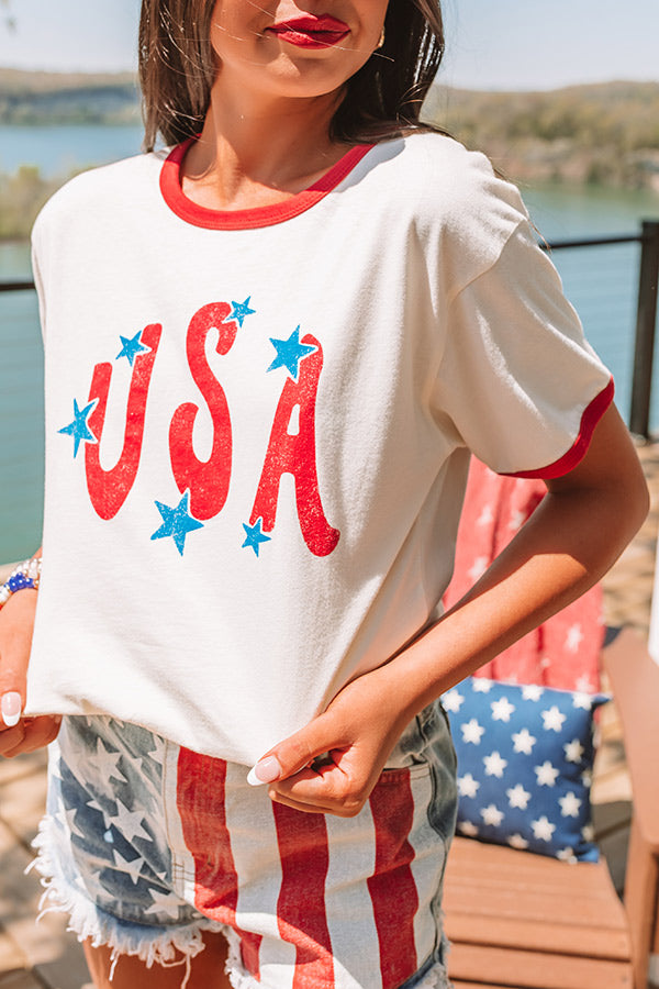 USA Ringer Graphic Tee Image - 3