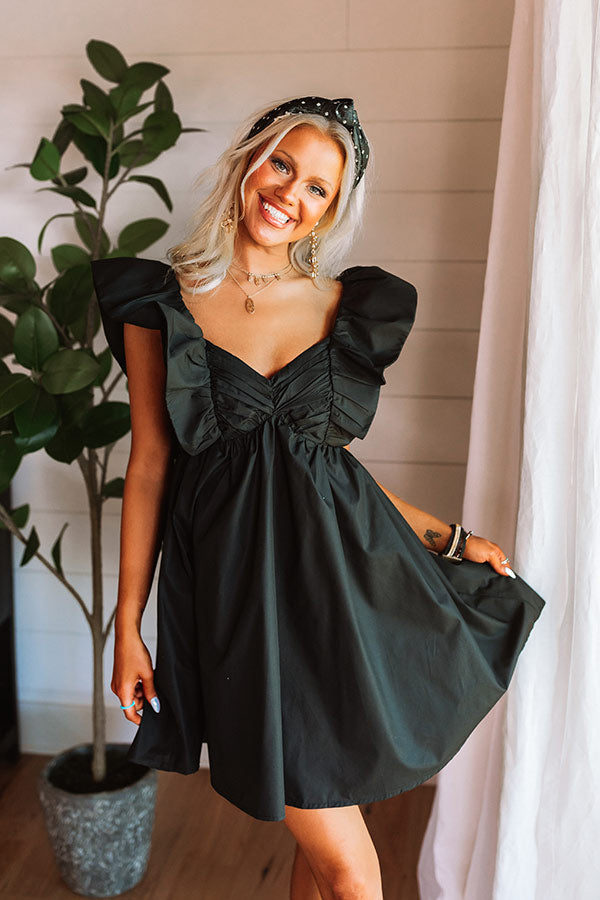 Cityscape Splendor Babydoll Dress in Black Image - 4