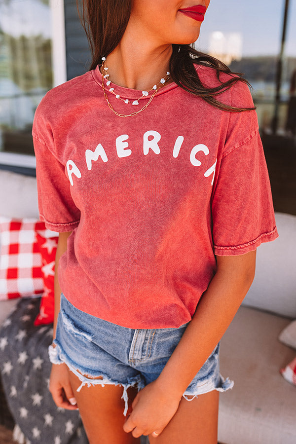 America Puff Print Graphic Tee Image - 2