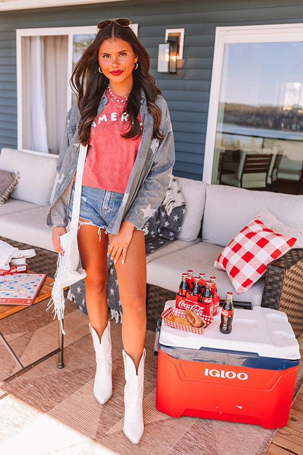 America Puff Print Graphic Tee Image - 5