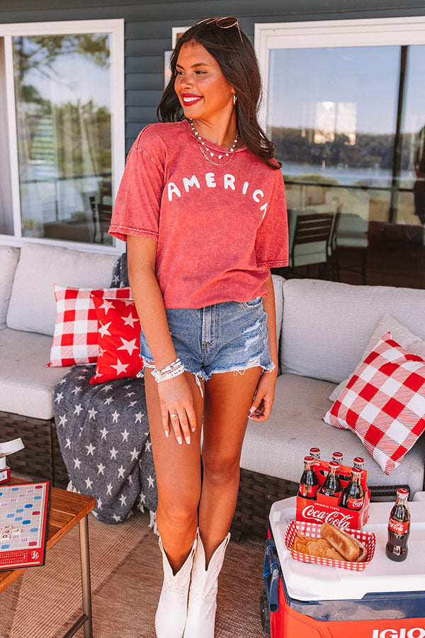 America Puff Print Graphic Tee Image - 1