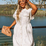 Genuine Reaction Denim Dress In Ivory Curves Image - 1