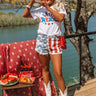Red, White, And True High Waist Shorts Image - 1