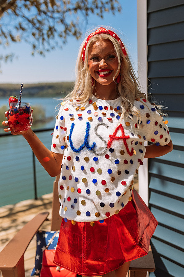 USA Pride Sequin Sweater Top Image - 1