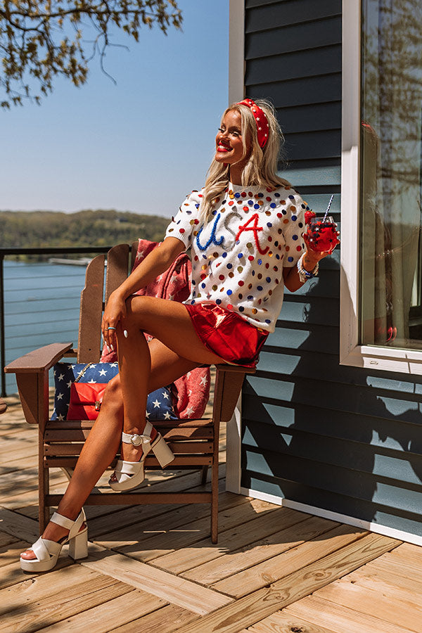 USA Pride Sequin Sweater Top Image - 2