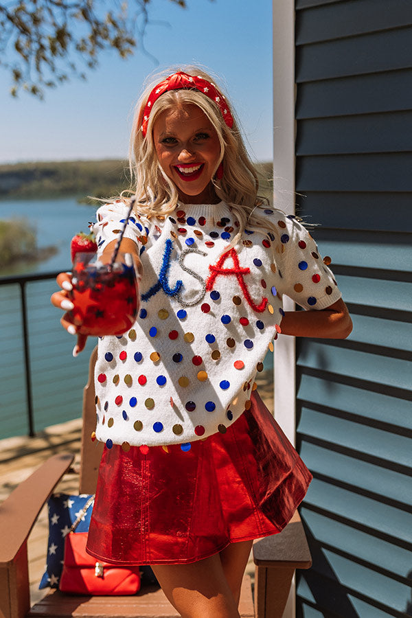 USA Pride Sequin Sweater Top Image - 3