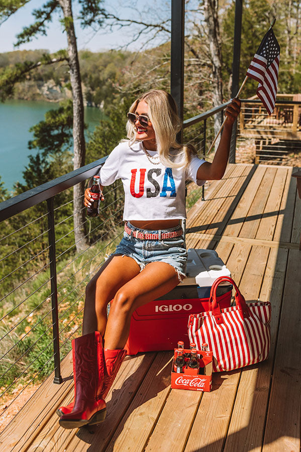Americana LS Crop Top main image 1