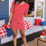 Down By The Lake Stripe Dress In Red Image - 1