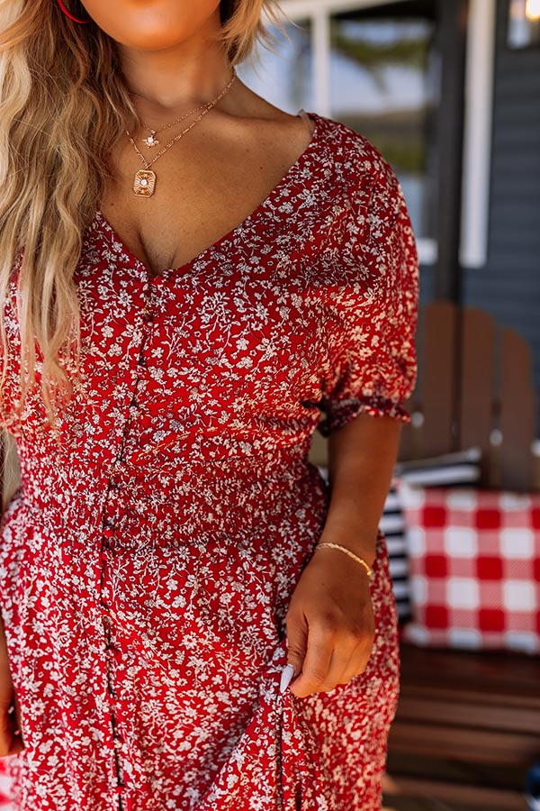 Floral Euphoria Maxi In Red Curves Image - 5