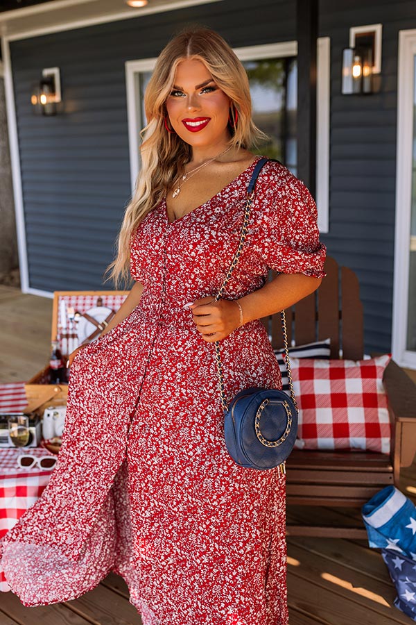 Floral Euphoria Maxi In Red Curves Image - 3