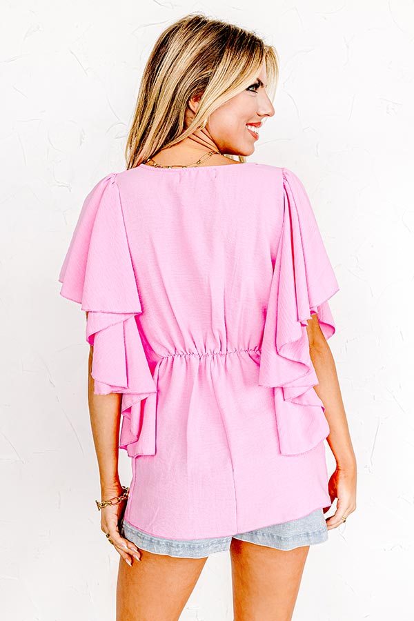 Happy Hideaway Babydoll Top In Pink Image - 4