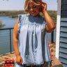 Loop Around Chambray Top In Light Wash Curves Image - 1