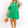 Champagne Boardwalk Mini Dress In Green Image - 1