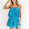Door To Destiny Pleated Romper In Ocean Blue Image - 1