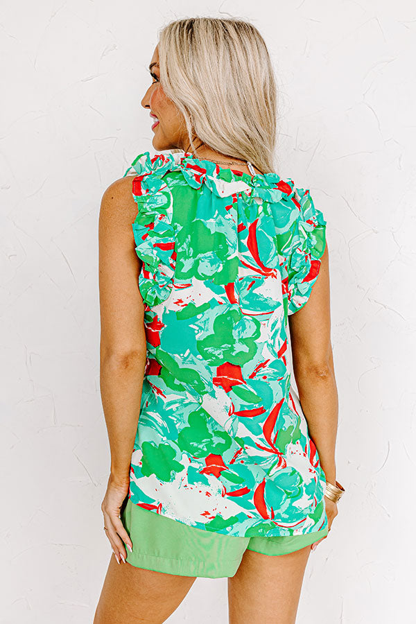 Happiness On The Way Top in Green Image - 3