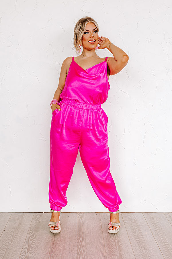 Casually Stunning Satin Jumpsuit Curves Image - 4