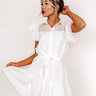 Devoted Darling Gingham Dress in White Image - 1