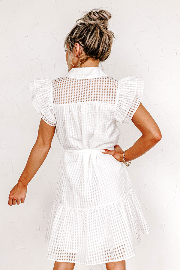 Devoted Darling Gingham Dress in White Image - 5